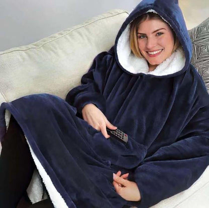 Cozy Fleece Lined Sweater Blanket