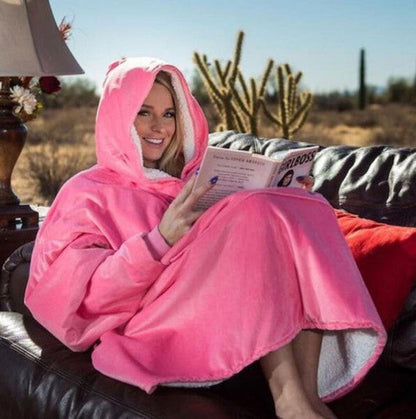 Cozy Fleece Lined Sweater Blanket