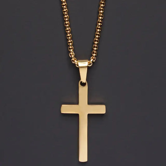 Simple Silver Cross Chain Necklace - Befez