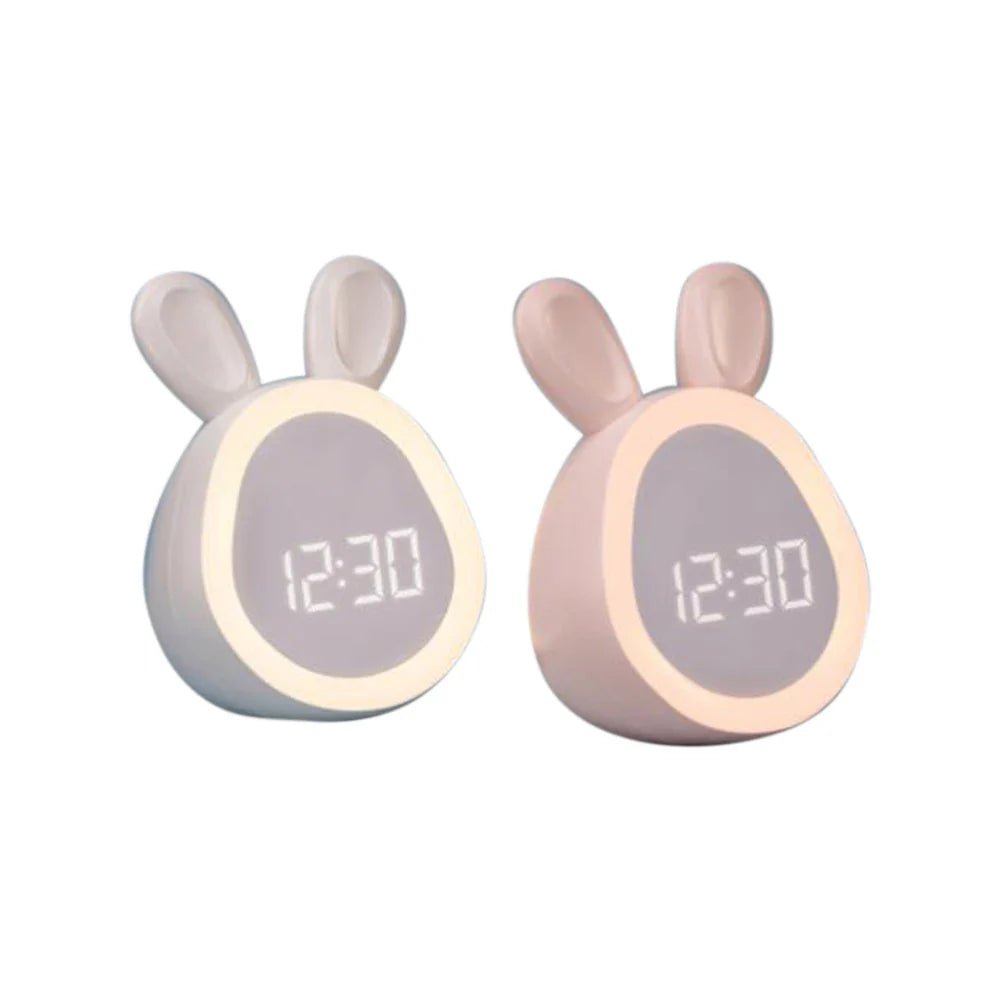 Cute Kids Rabbit Alarm Clock with Night Light