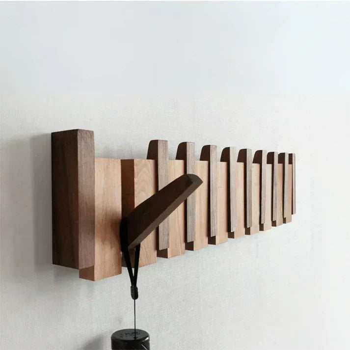 Stylish Wood Coat Stand with Storage Hooks