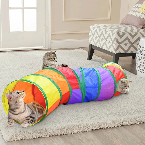 Colorful Fun Cat Play Tunnel