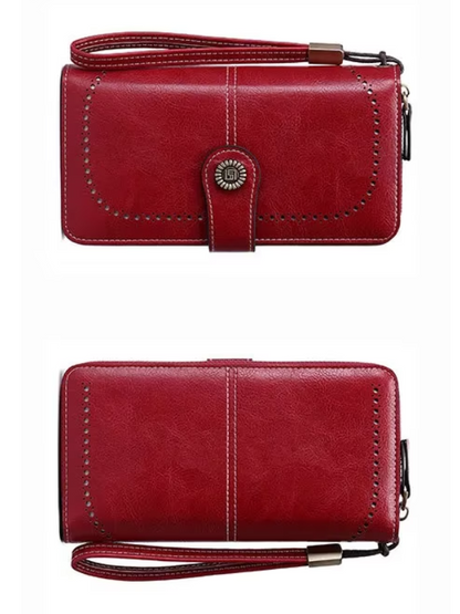 Fashionable Genuine Leather Wristlet Wallet