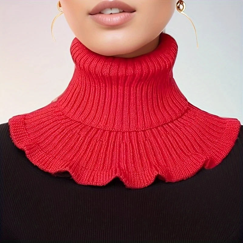 Soft Women's Cable Knit Turtleneck Scarf