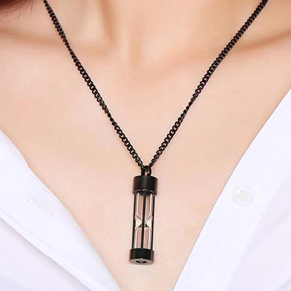 Timeless Sand Timer Glass Pendant