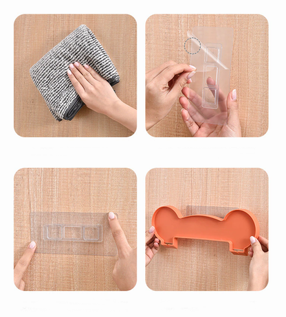 Sticky Foldable Fabric Storage Wall Shelf