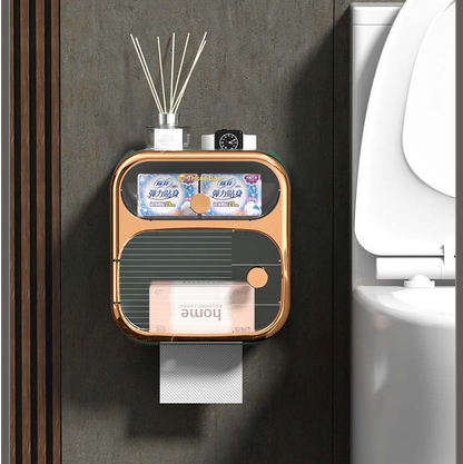 Space-Saving Wall Mount Toilet Paper Holder Storage