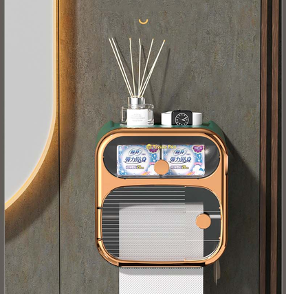 Space-Saving Wall Mount Toilet Paper Holder Storage
