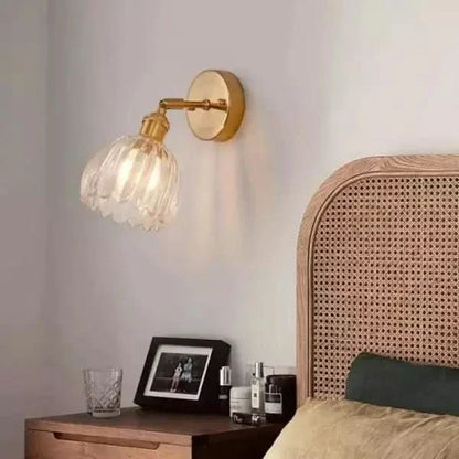Classic Floral Glass Wall Lamp