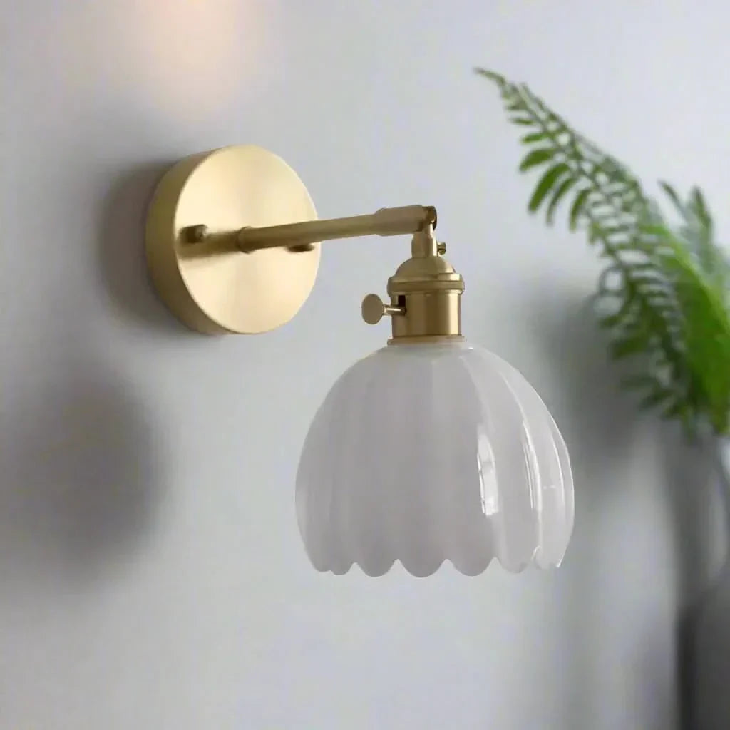 Classic Floral Glass Wall Lamp