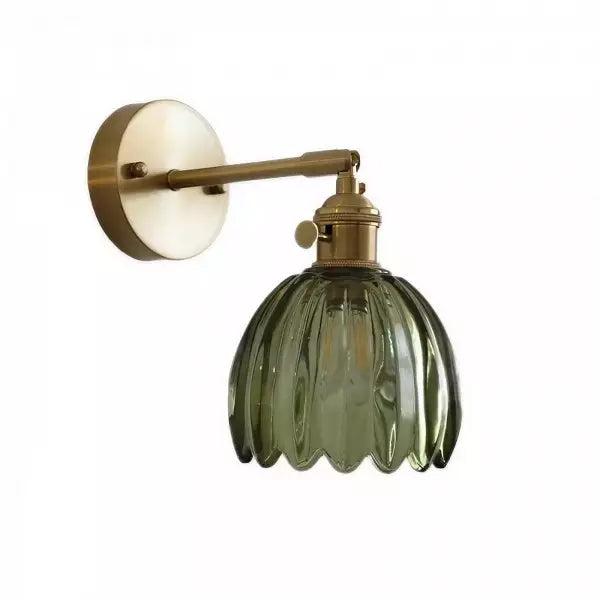 Vintage Glass Flower Wall Lamp