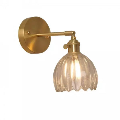 Vintage Glass Flower Wall Lamp