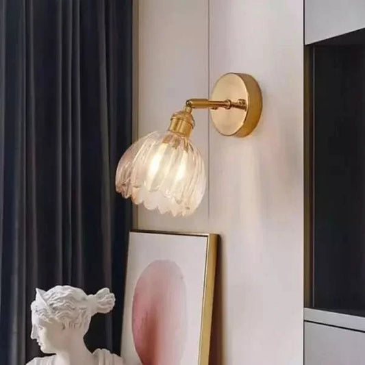 Classic Floral Glass Wall Lamp - Befez