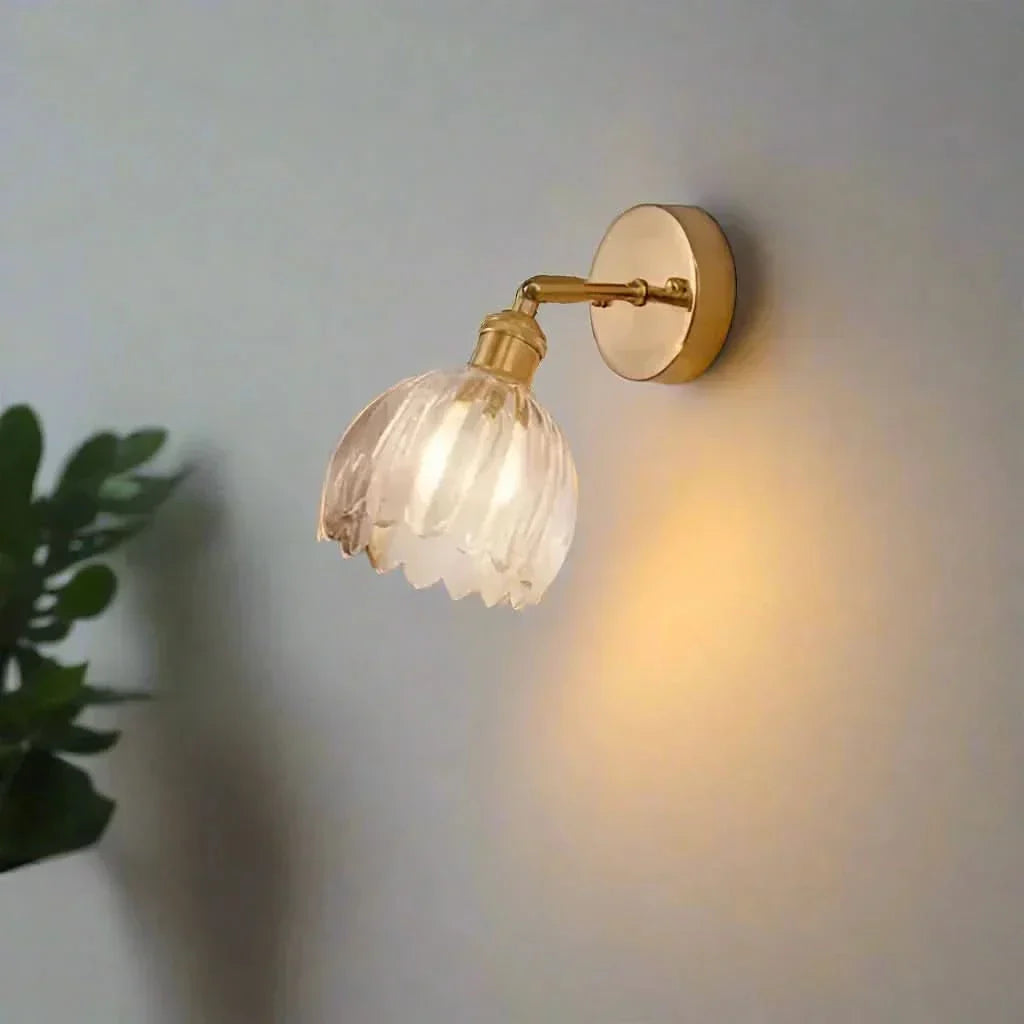 Classic Floral Glass Wall Lamp