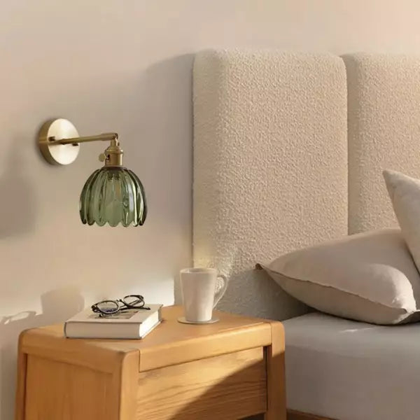 Vintage Glass Flower Wall Lamp