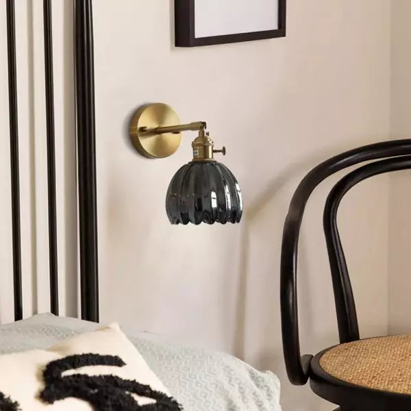 Vintage Glass Flower Wall Lamp