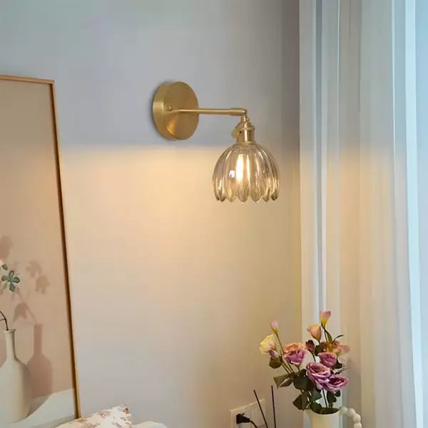 Vintage Glass Flower Wall Lamp
