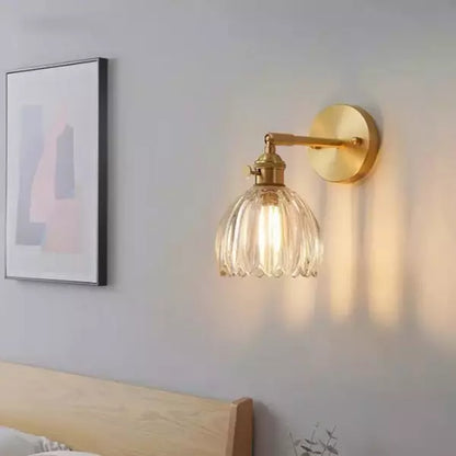 Vintage Glass Flower Wall Lamp