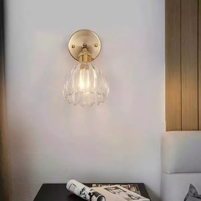 Vintage Glass Flower Wall Lamp