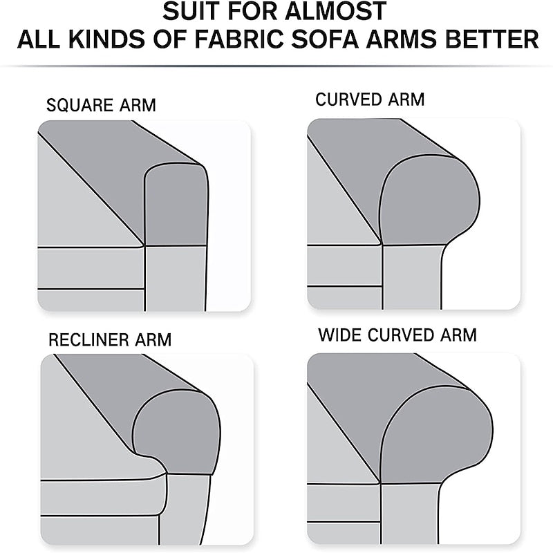 Soft Chair Armrest Covers - Elastic Set of 2, Red