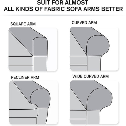 Soft Chair Armrest Covers - Elastic Set of 2, Red