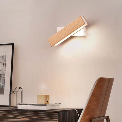 Adjustable Wood LED Wall Light