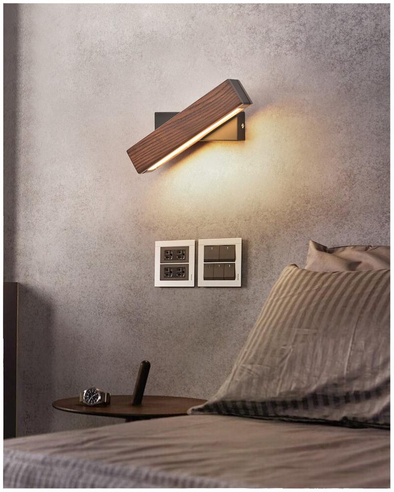 Adjustable Wood LED Wall Light