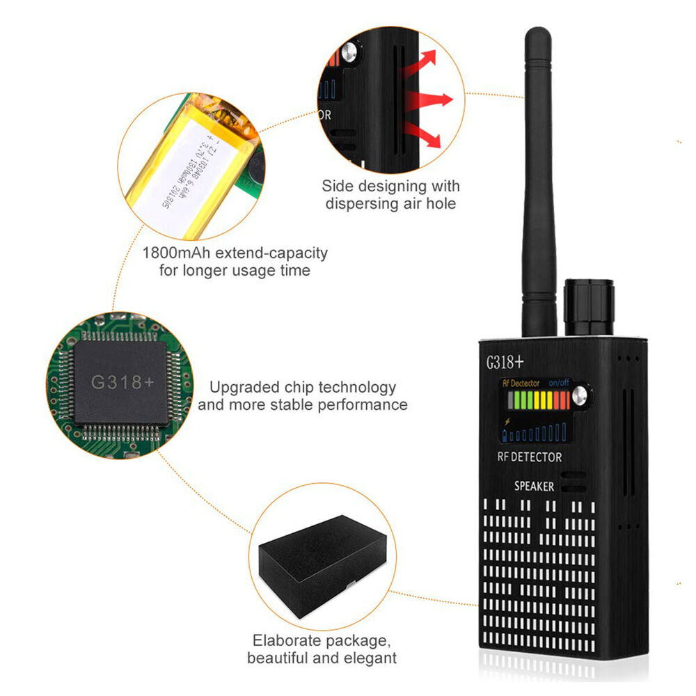 Spy Camera Detector with RF Signal Alert and Laser Scan