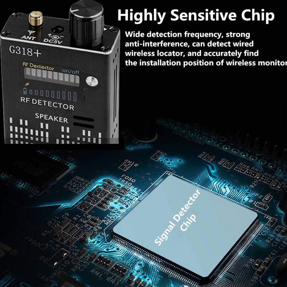 Spy Camera Detector with RF Signal Alert and Laser Scan