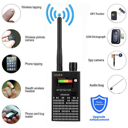 Spy Camera Detector with RF Signal Alert and Laser Scan