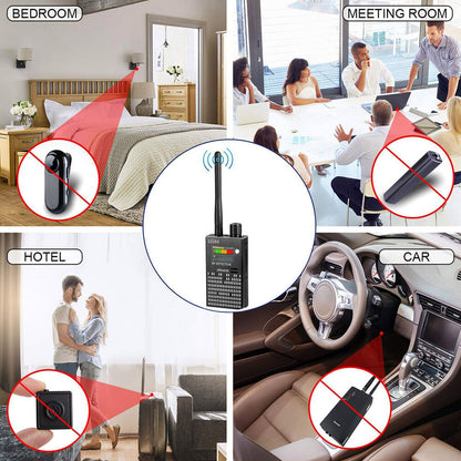 Spy Camera Detector with RF Signal Alert and Laser Scan