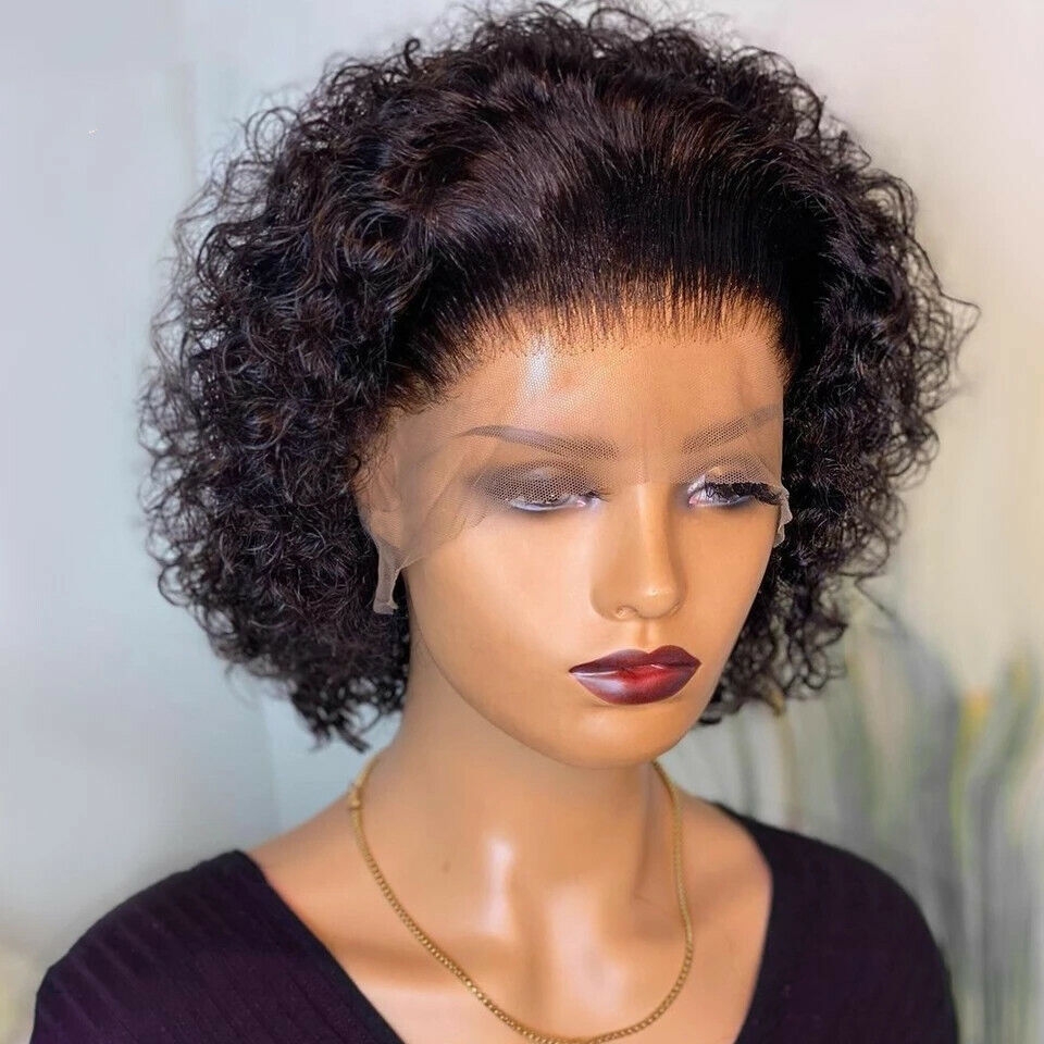 High Quality Curly Bob Lace Front Human Hair Wig - Befez