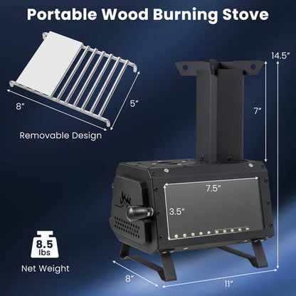 Compact Outdoor Camp Wood Stove Burner