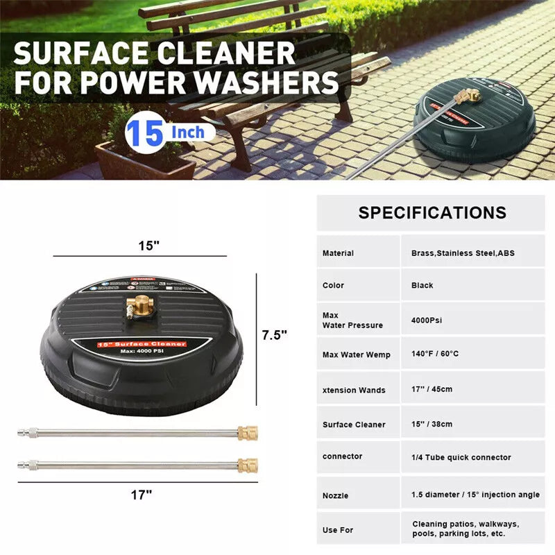 Powerful 15 Inch Surface Cleaner Pressure Washer Kit