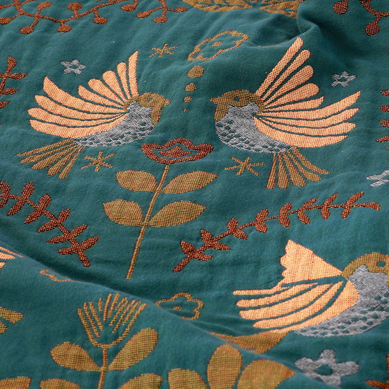 Plush Reversible Nordic Bird Blanket - Super Soft