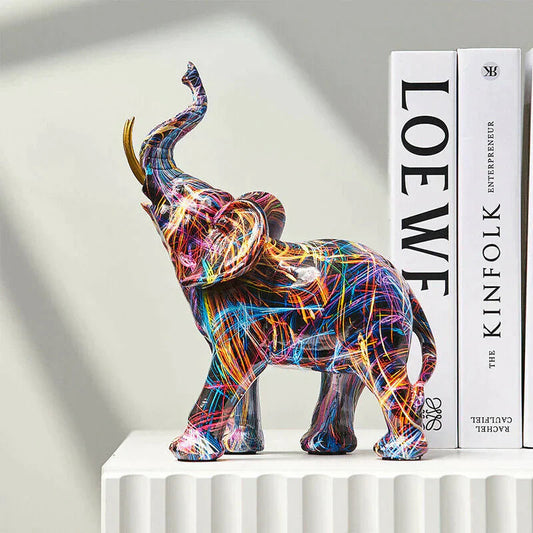 Colorful Elephant Figurine Decor Statue - Befez