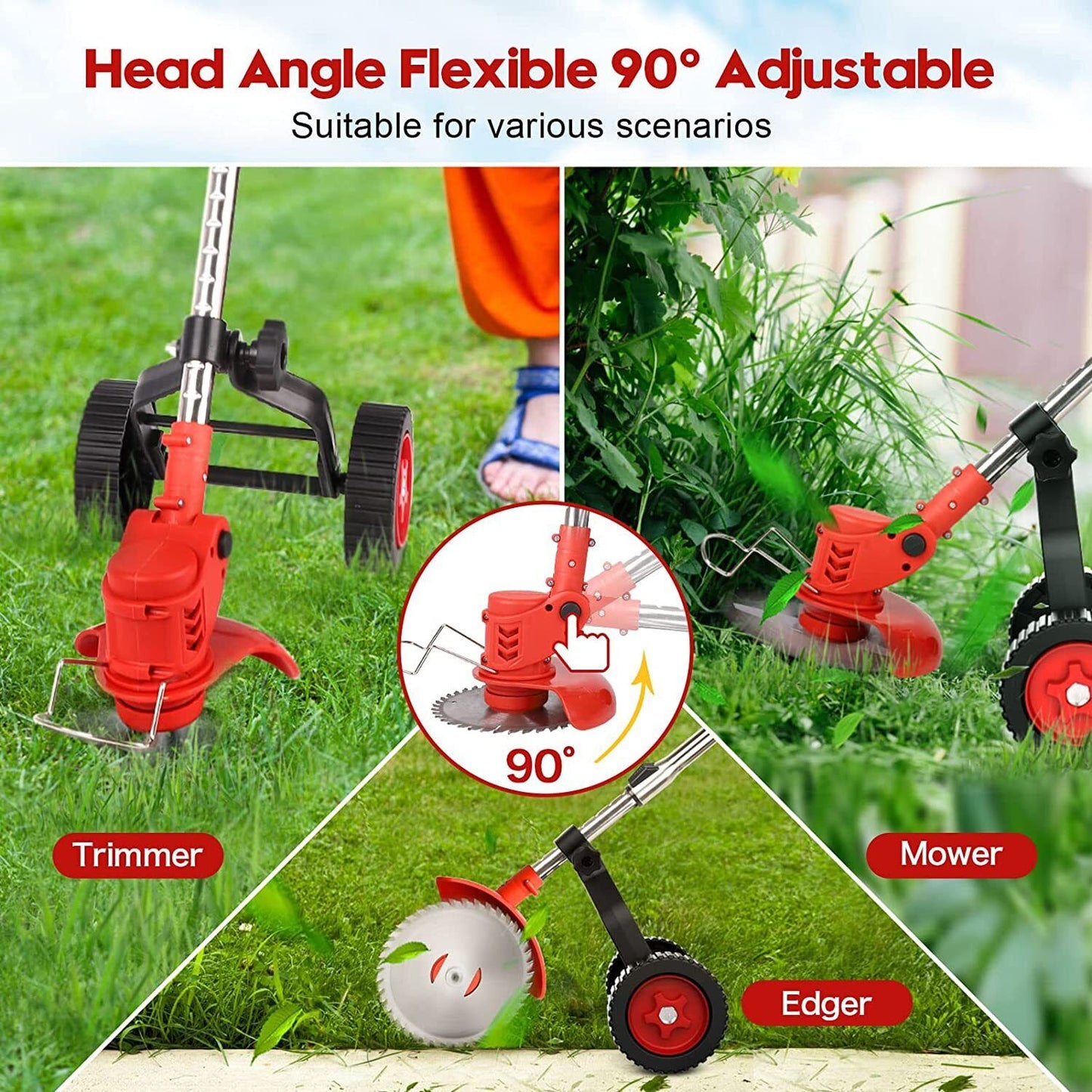 Cordless 3-in-1 Lawn Trimmer Tool