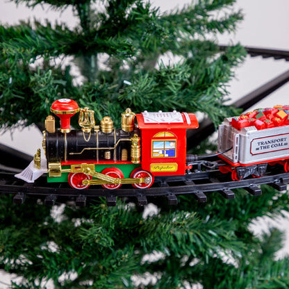 Fun Christmas Tree Train Set with Lights and Sound