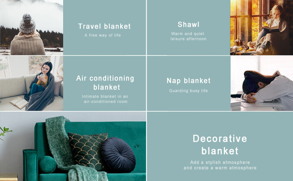 Cozy Plaid Throw Blanket with Tassels for Sofa