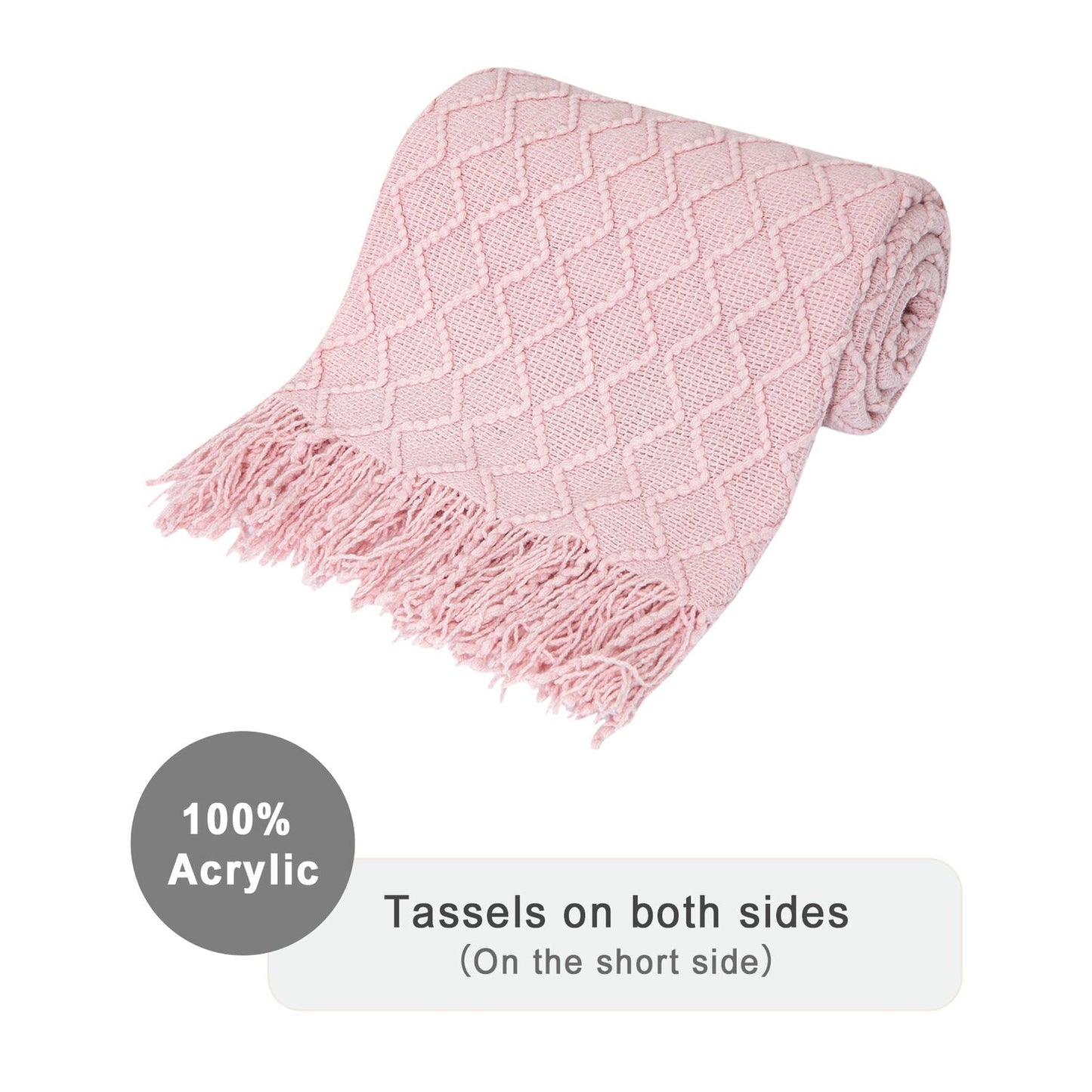Cozy Plaid Throw Blanket with Tassels for Sofa