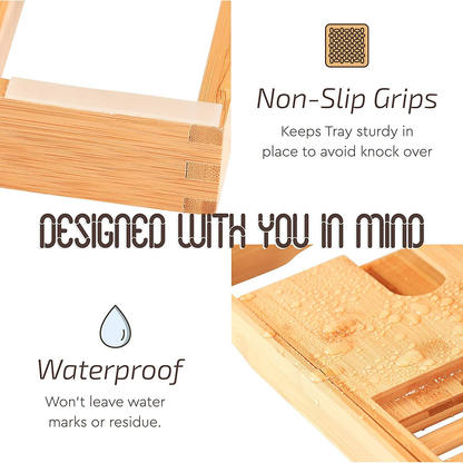 Luxury Wooden Adjustable Bath Tub Caddy