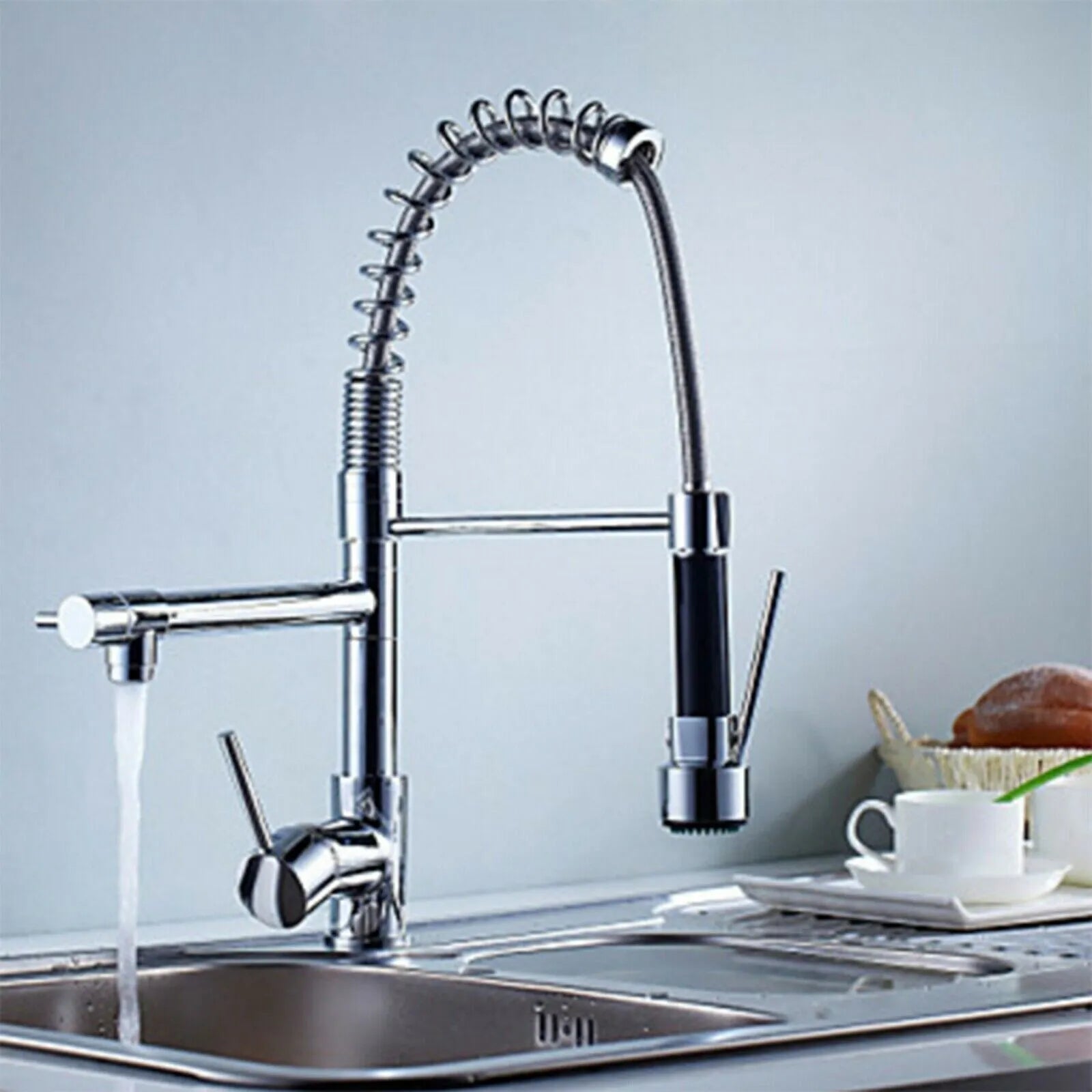 Stainless Steel One Handle Kitchen Faucet With Spray Head - Befez