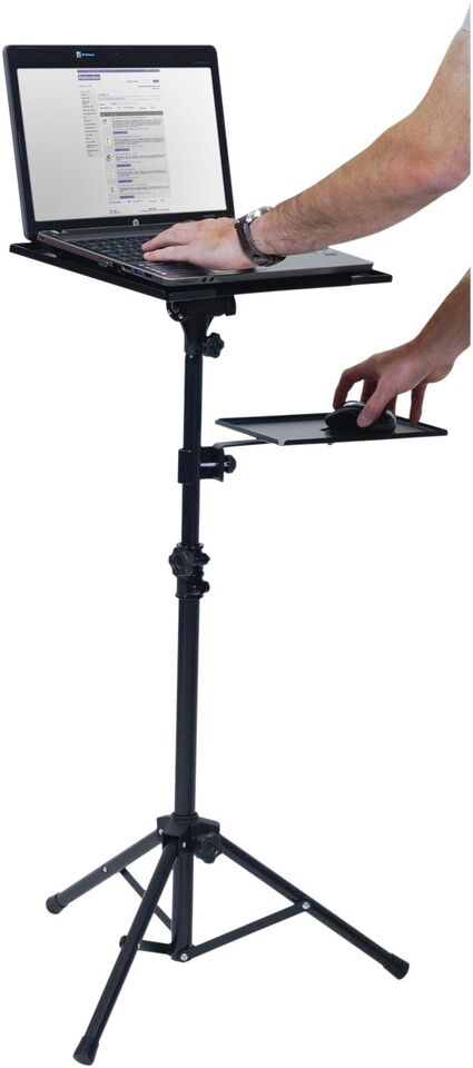 Portable Folding Laptop Desk with Wheels and Dual Trays