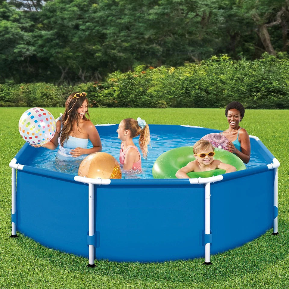 Large Round Above Ground Pool Kit with Frame - Befez