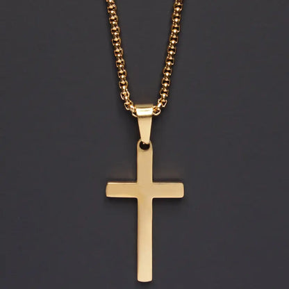 Simple Silver Cross Chain Necklace
