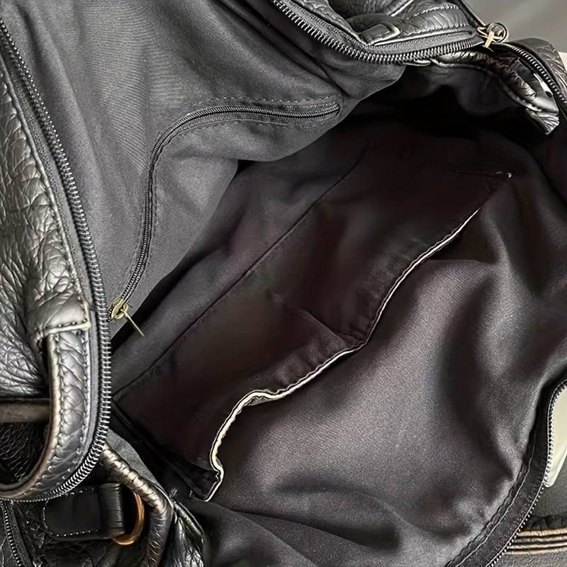 Luxury Black Genuine Leather Tote Bag