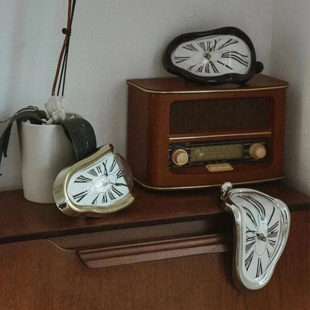 Surreal Art Melting Clock Sculpture
