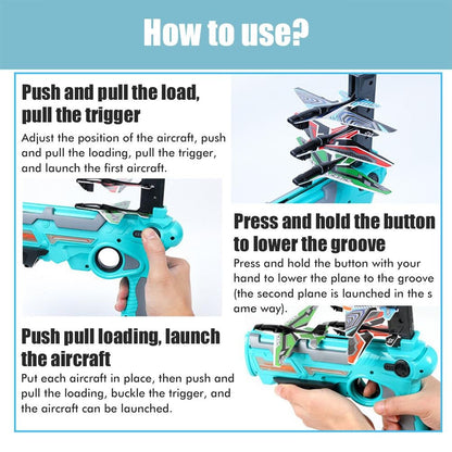 Fun Kids Airplane Toy Launcher Gun