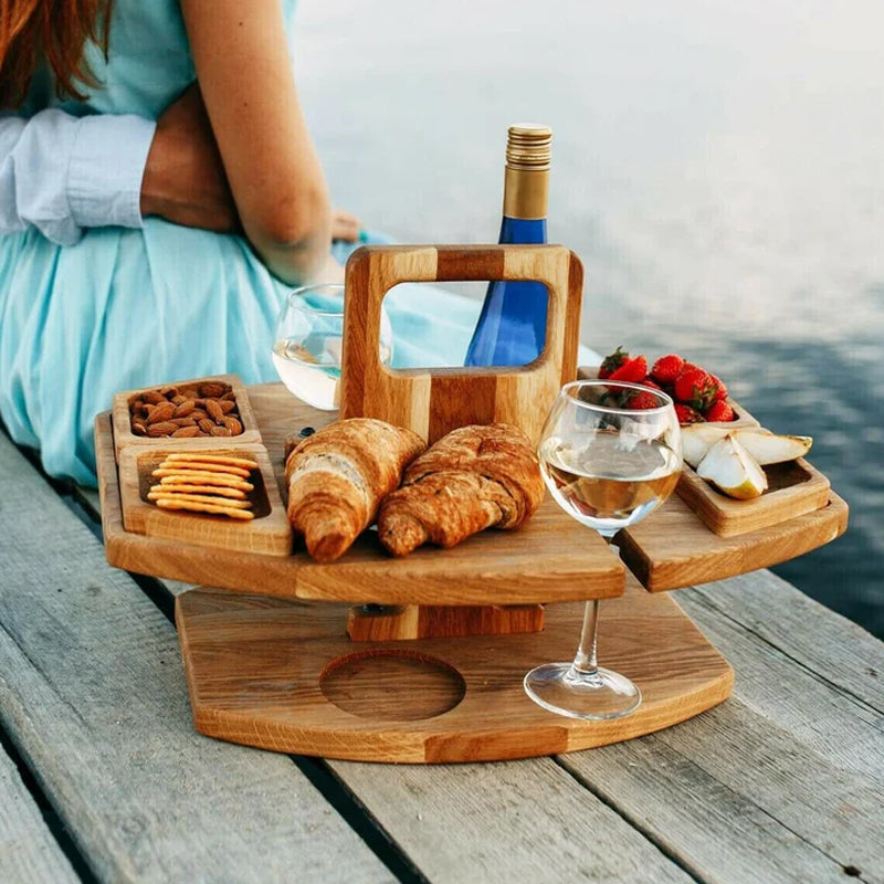 Compact Folding Wooden Table Set 36x31x26cm