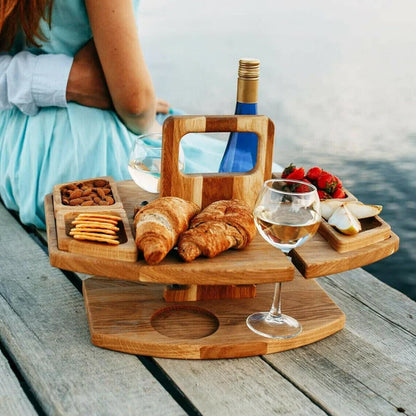 Compact Folding Wooden Table Set 36x31x26cm
